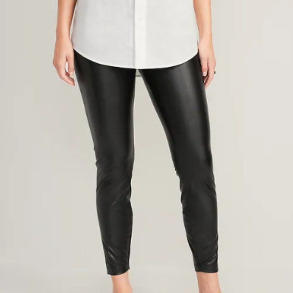High-Waisted Faux Leather Leggings for Women
